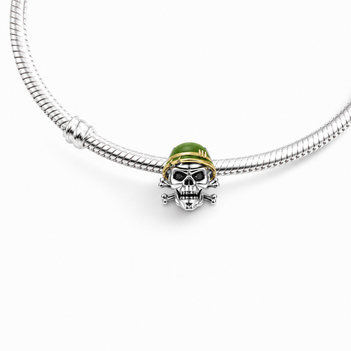 MariaFonte Bead Charm Ciondolo Teschio Ossa Skellington Halloween in Argento 925 Compatibile con Collane e Bracciali Pandora