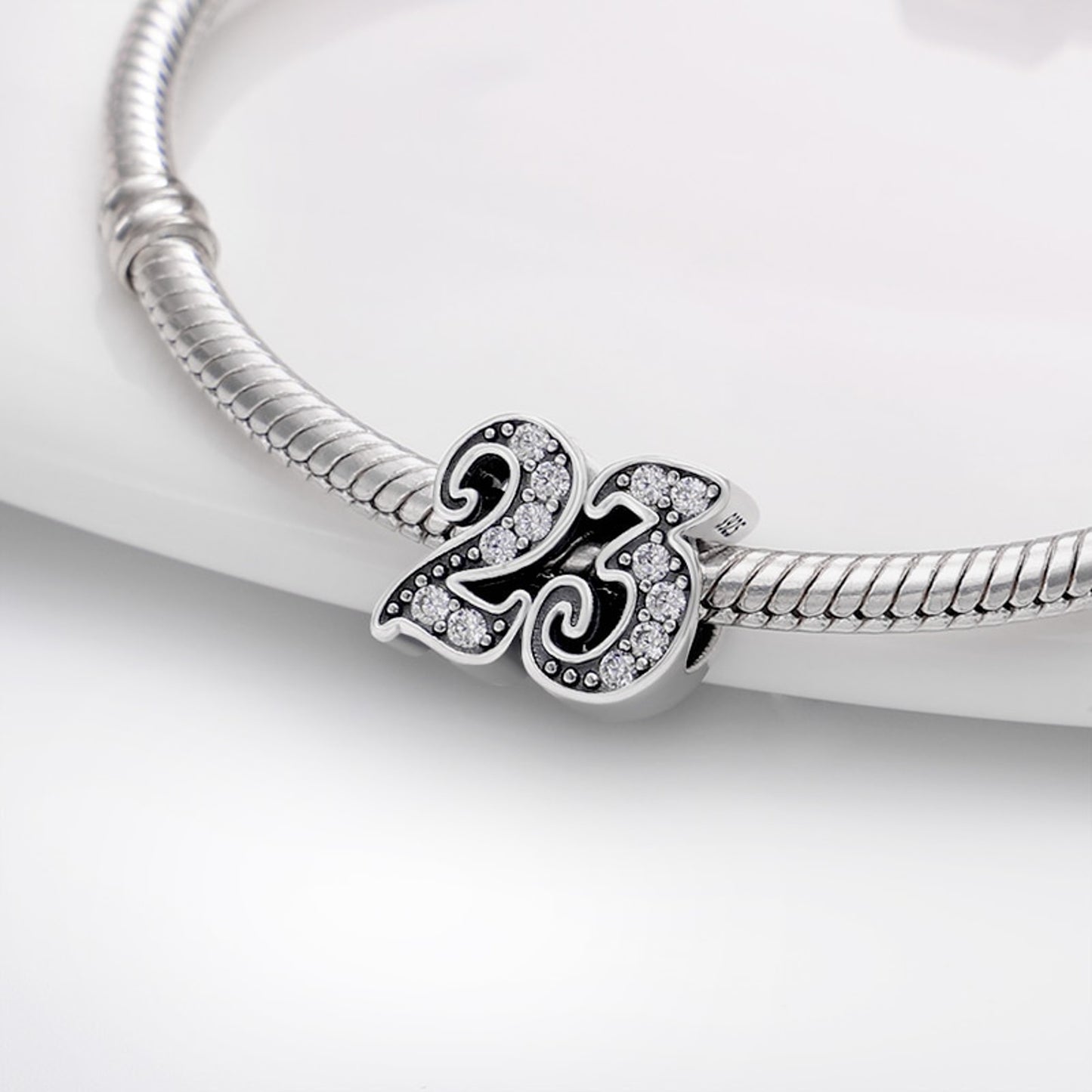 MariaFonte Bead Charm 23 Anni Argento 925 Compatibile con Collane e Bracciali Pandora