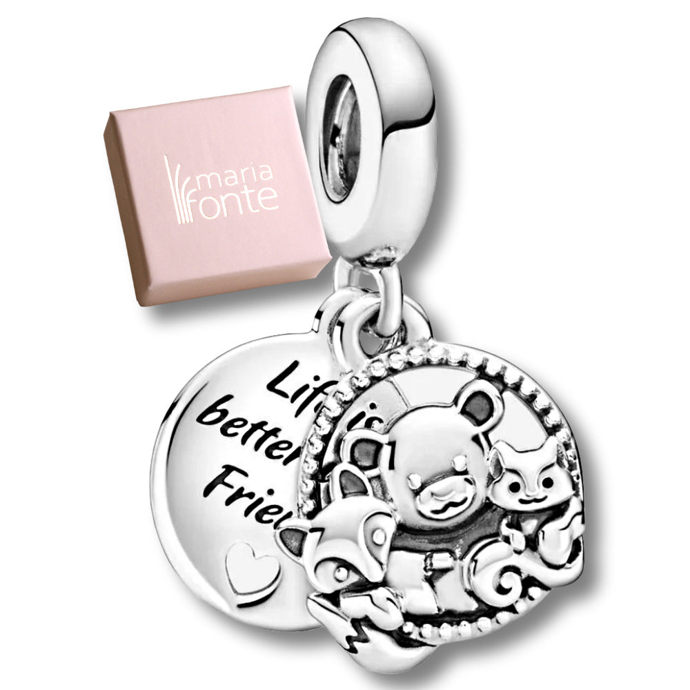 Charm In Argento Sterling 925 A Forma Di Scoiattolo, A Forma Di Animale, Portafortuna Per Compleanno, Anniversario, Per Braccialetti Pandora - Foto 5