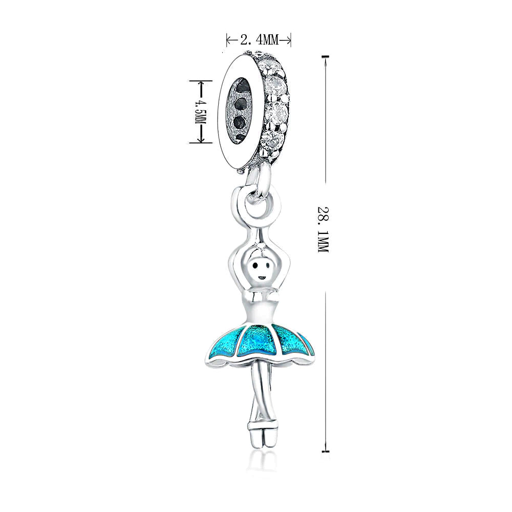 Maria Fonte Bead Charm Ballerina Danza in Argento 925 Compatibile con Collane e Bracciali Pandora