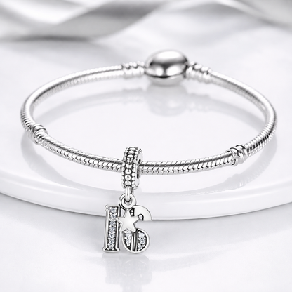 MariaFonte Bead Charm 16 Anni in Argento 925 Compatibile con Collane e Bracciali Pandora