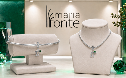 MariaFonte Charm 17 Anni Quadrifoglio Verde Ciondolo Argento Compatibile con Collane e Bracciali