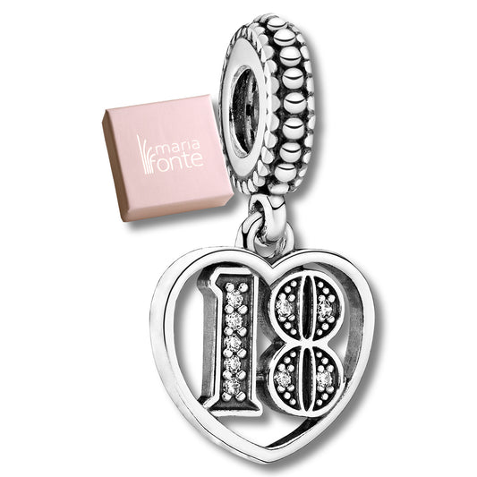 MariaFonte Charm 18 Anni Argento Sterling 925 Compatibile con Collane e Bracciali Pandora