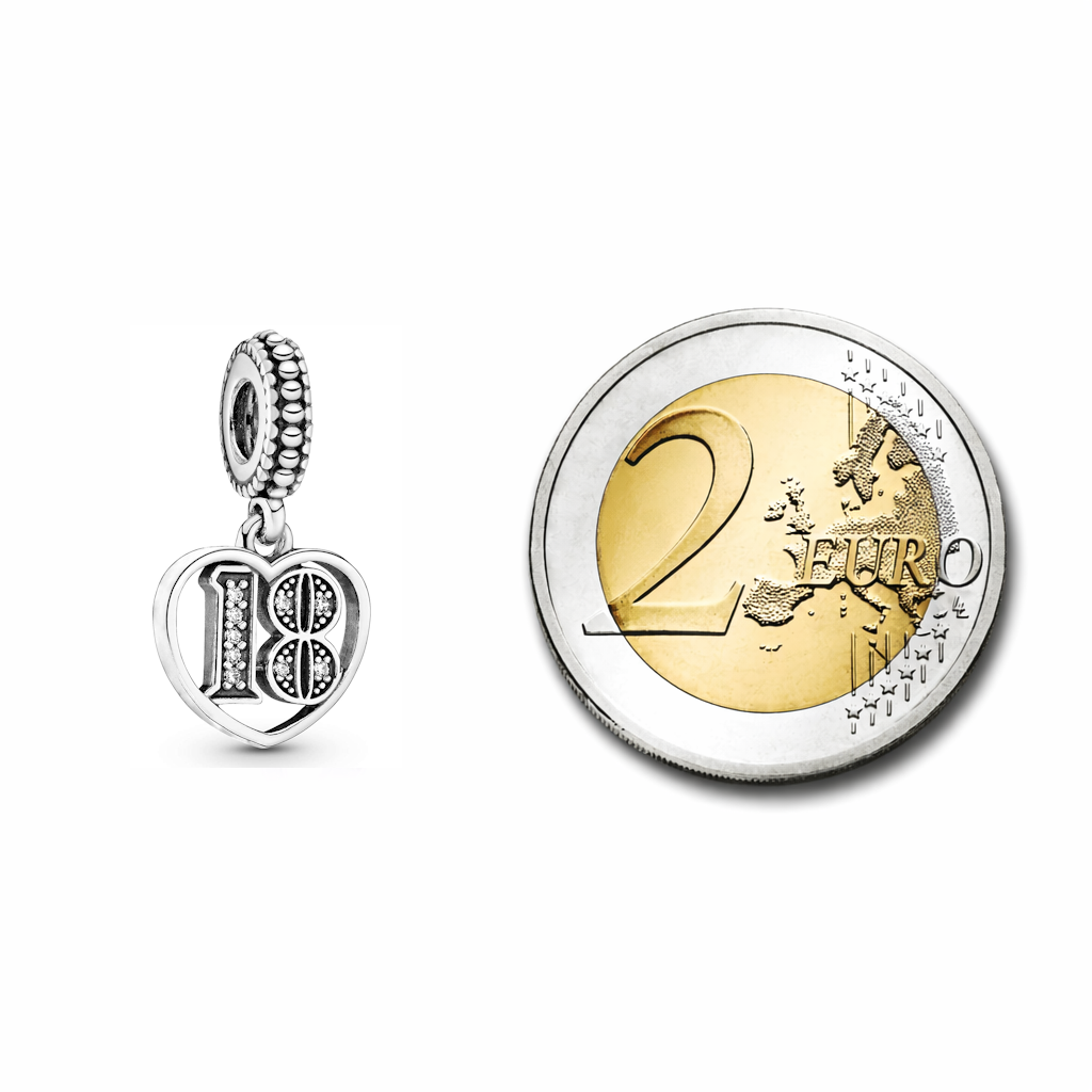 MariaFonte Charm 18 Anni Argento Sterling 925 Compatibile con Collane e Bracciali Pandora