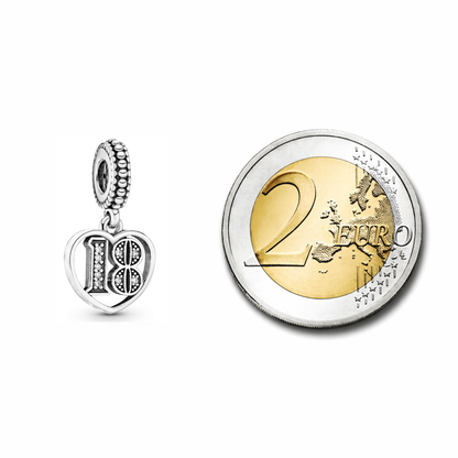 MariaFonte Charm 18 Anni Argento Sterling 925 Compatibile con Collane e Bracciali Pandora