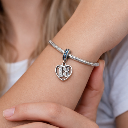 MariaFonte Charm 18 Anni Argento Sterling 925 Compatibile con Collane e Bracciali Pandora