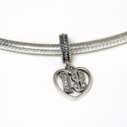 MariaFonte Charm 18 Anni Argento Sterling 925 Compatibile con Collane e Bracciali Pandora