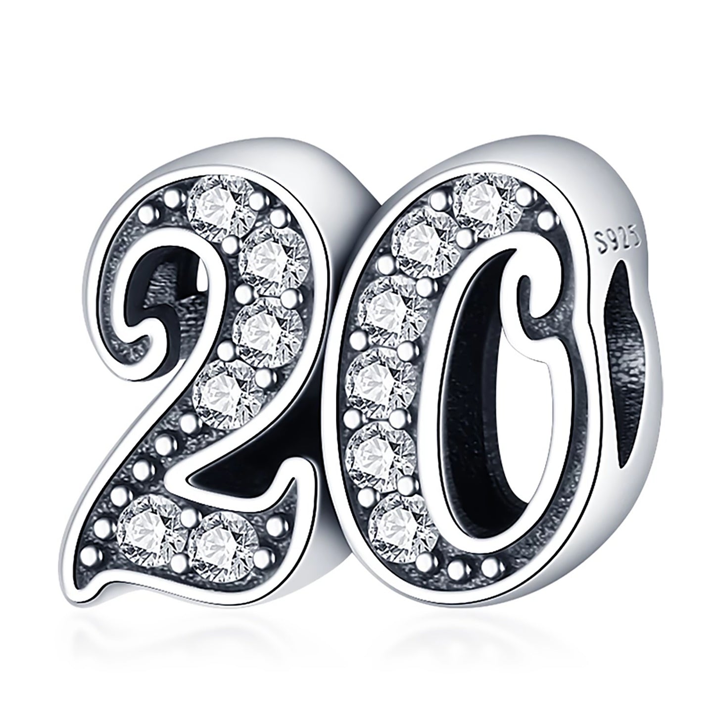 MariaFonte Bead Charm 20 Anni Argento 925 Compatibile con Collane e Bracciali Pandora