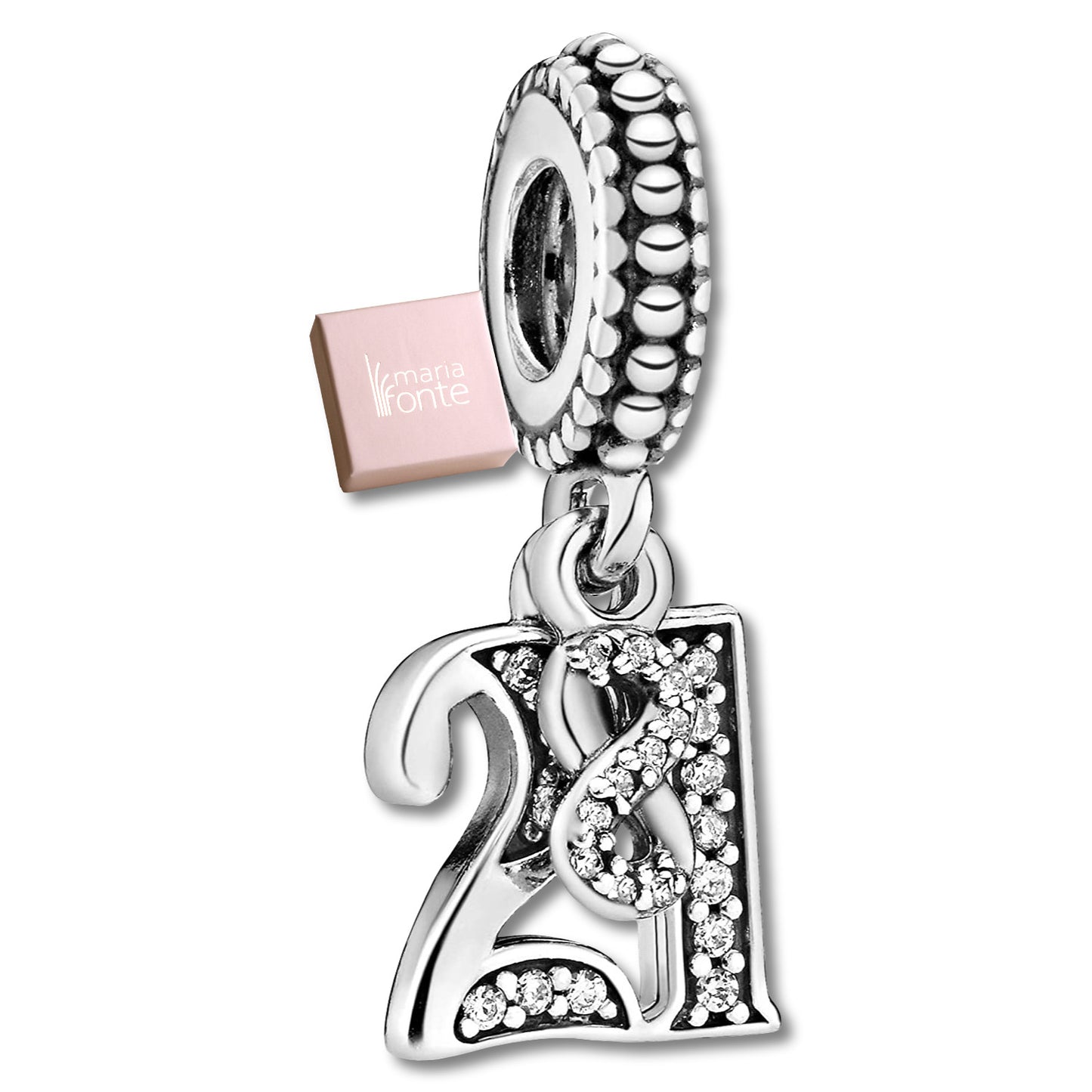 MariaFonte Bead Charm 21 Anni in Argento 925 Compatibile con Collane e Bracciali Pandora