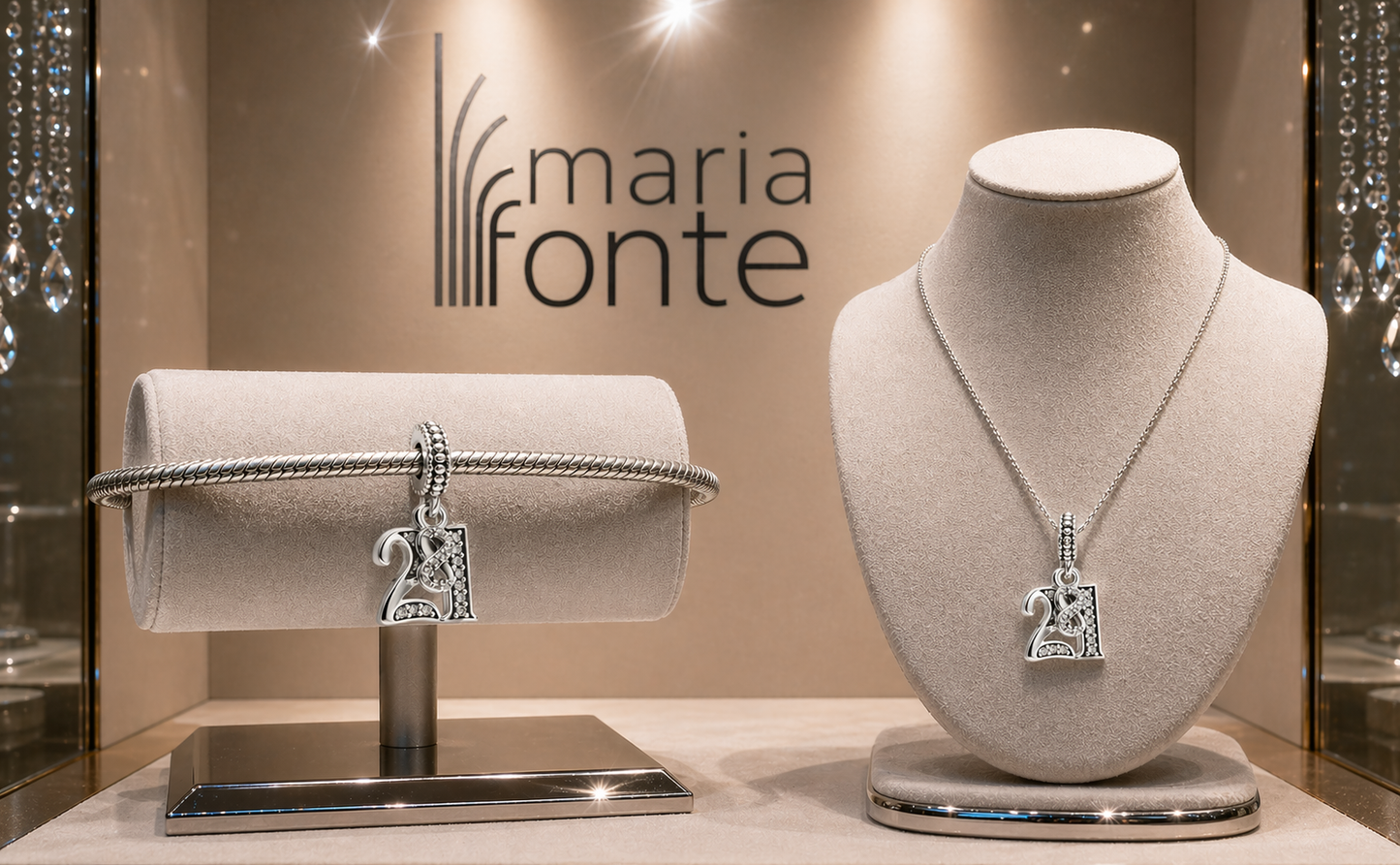 MariaFonte Bead Charm 21 Anni in Argento 925 Compatibile con Collane e Bracciali Pandora