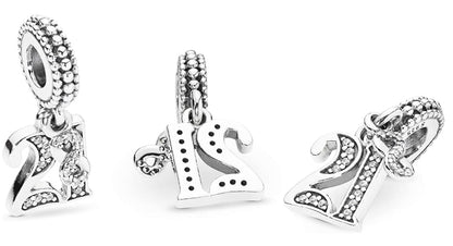 MariaFonte Bead Charm 21 Anni in Argento 925 Compatibile con Collane e Bracciali Pandora