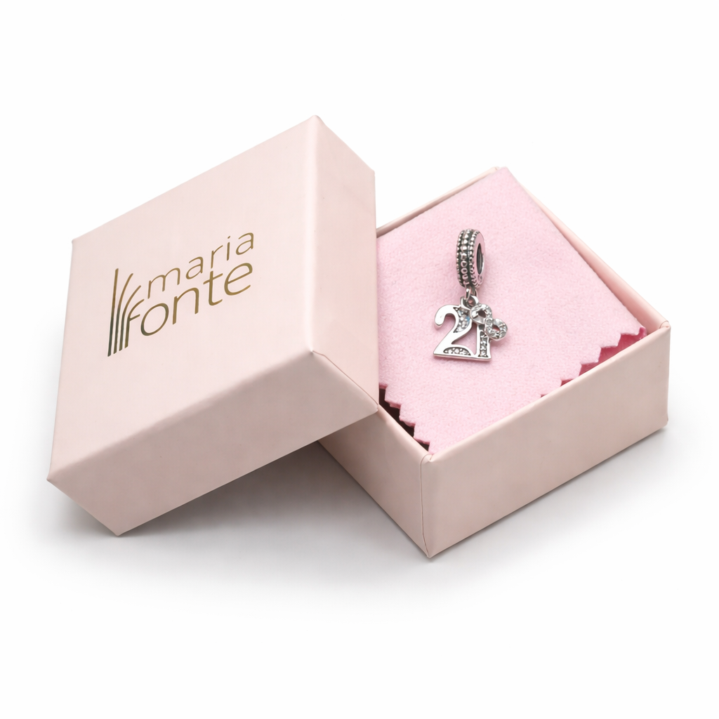 MariaFonte Bead Charm 21 Anni in Argento 925 Compatibile con Collane e Bracciali Pandora