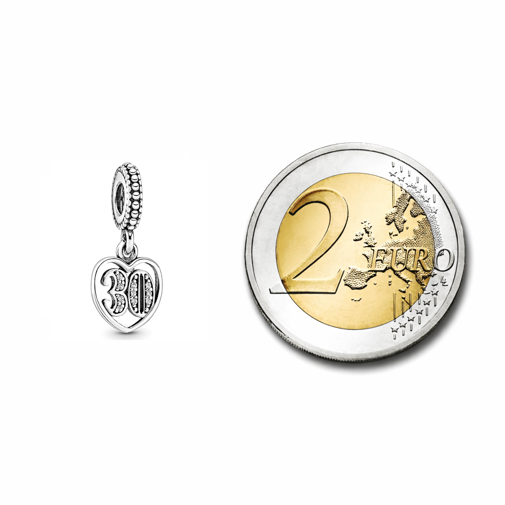 MariaFonte Bead Charm 30 Anni in Argento 925 Compatibile con Collane e Bracciali Pandora