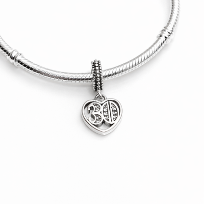 MariaFonte Bead Charm 30 Anni in Argento 925 Compatibile con Collane e Bracciali Pandora