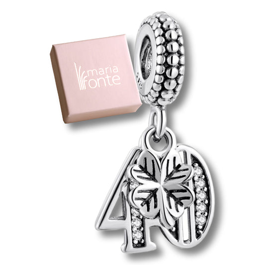 MariaFonte Bead Charm 40 Anni in Argento 925 Compatibile con Collane e Bracciali Pandora