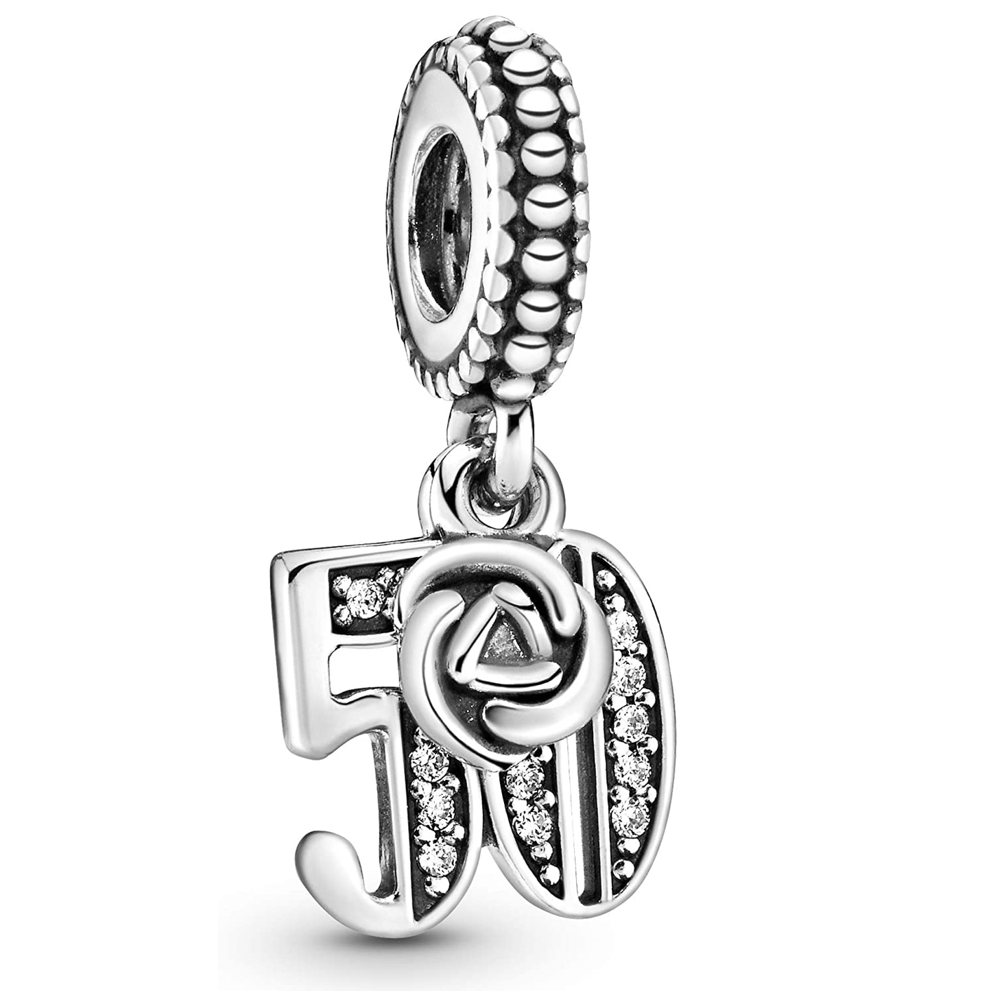 MariaFonte Bead Charm 50 Anni in Argento 925 Compatibile con Collane e Bracciali Pandora