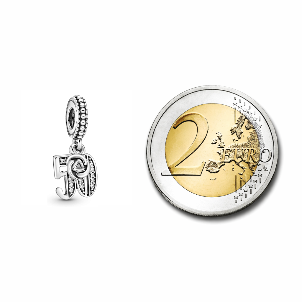 MariaFonte Bead Charm 50 Anni in Argento 925 Compatibile con Collane e Bracciali Pandora
