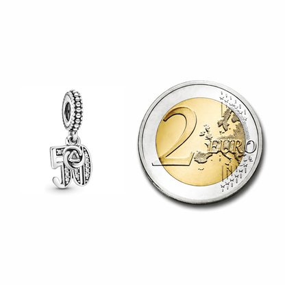 MariaFonte Bead Charm 50 Anni in Argento 925 Compatibile con Collane e Bracciali Pandora