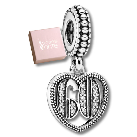 MariaFonte Bead Charm 60 Anni in Argento 925 Compatibile con Collane e Bracciali Pandora