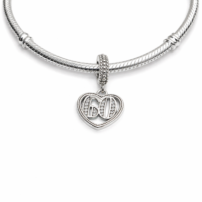 MariaFonte Bead Charm 60 Anni in Argento 925 Compatibile con Collane e Bracciali Pandora