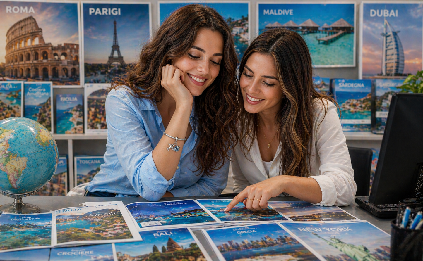MariaFonte Charm Ciondolo Aereo Mappamodno Viaggio Argento 925 con Zirconia Compatibile con Collane e Bracciali