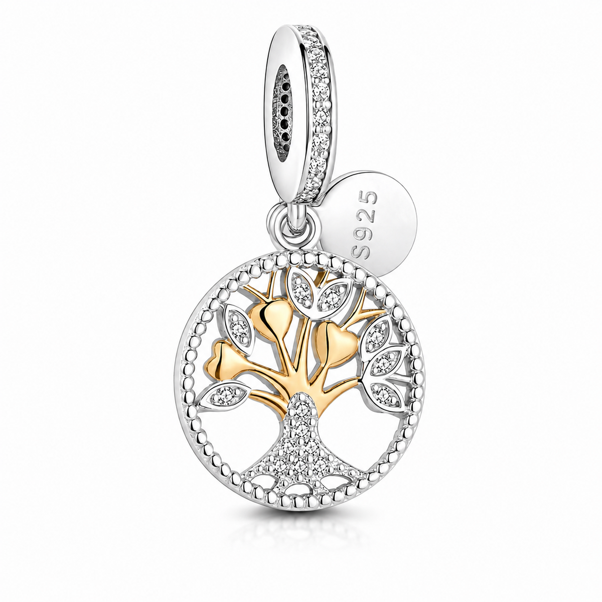 Maria Fonte Bead Charm Ciondolo a Forma di Albero della Vita in Argento 925 Compatibile con Collane e Bracciali Pandora