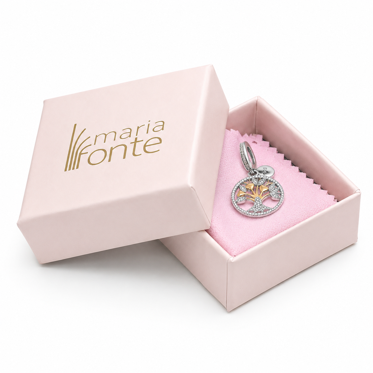 Maria Fonte Bead Charm Ciondolo a Forma di Albero della Vita in Argento 925 Compatibile con Collane e Bracciali Pandora