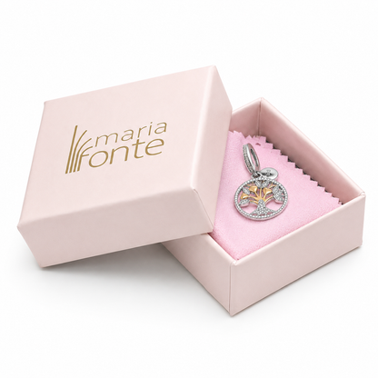 Maria Fonte Bead Charm Ciondolo a Forma di Albero della Vita in Argento 925 Compatibile con Collane e Bracciali Pandora