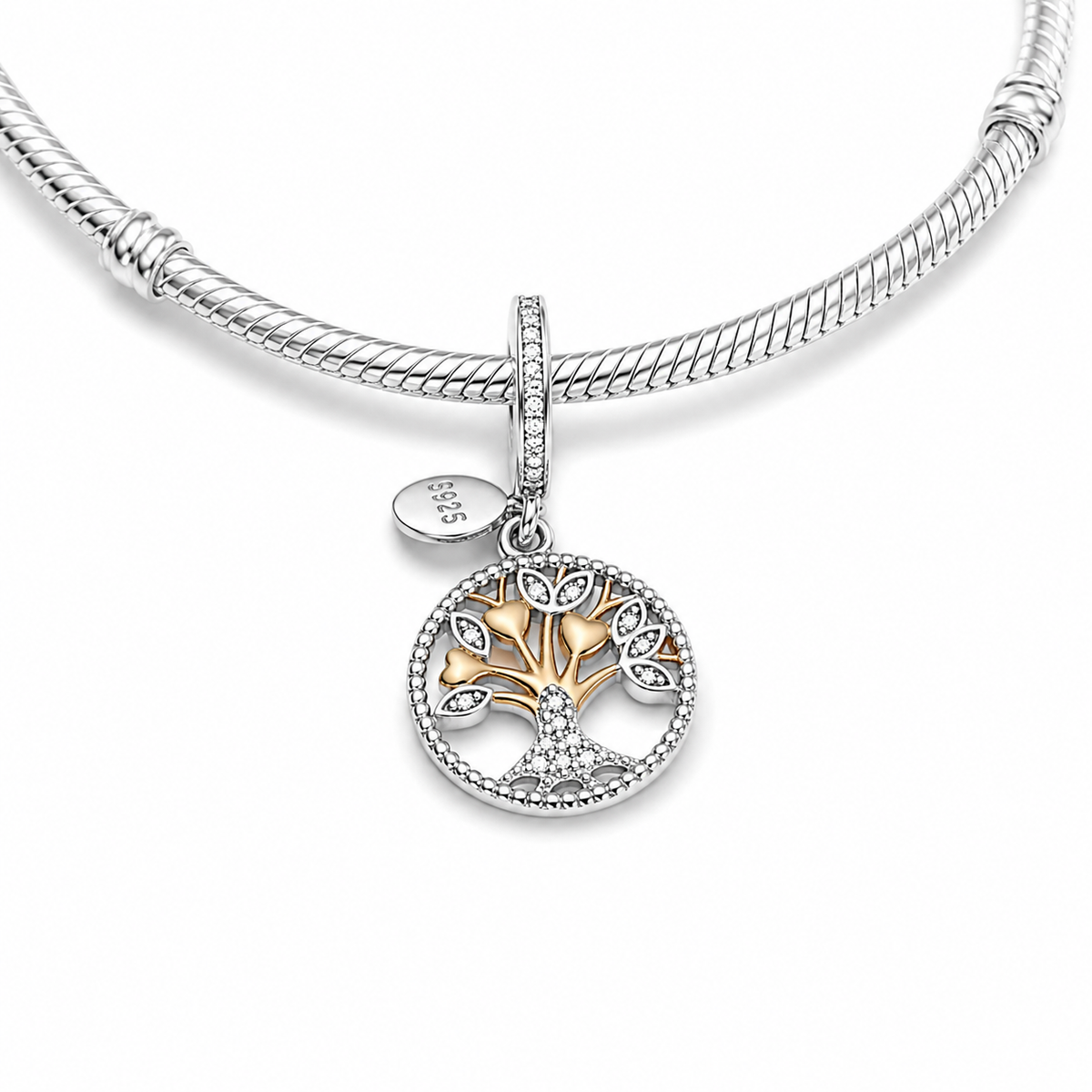 Maria Fonte Bead Charm Ciondolo a Forma di Albero della Vita in Argento 925 Compatibile con Collane e Bracciali Pandora