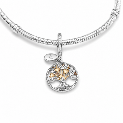 Maria Fonte Bead Charm Ciondolo a Forma di Albero della Vita in Argento 925 Compatibile con Collane e Bracciali Pandora