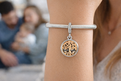 Maria Fonte Bead Charm Ciondolo  Albero della Vita Oro Family Forever in Argento 925 Compatibile con Collane e Bracciali Pandora
