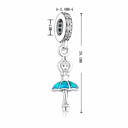 Maria Fonte Bead Charm Ballerina Danza in Argento 925 Compatibile con Collane e Bracciali Pandora