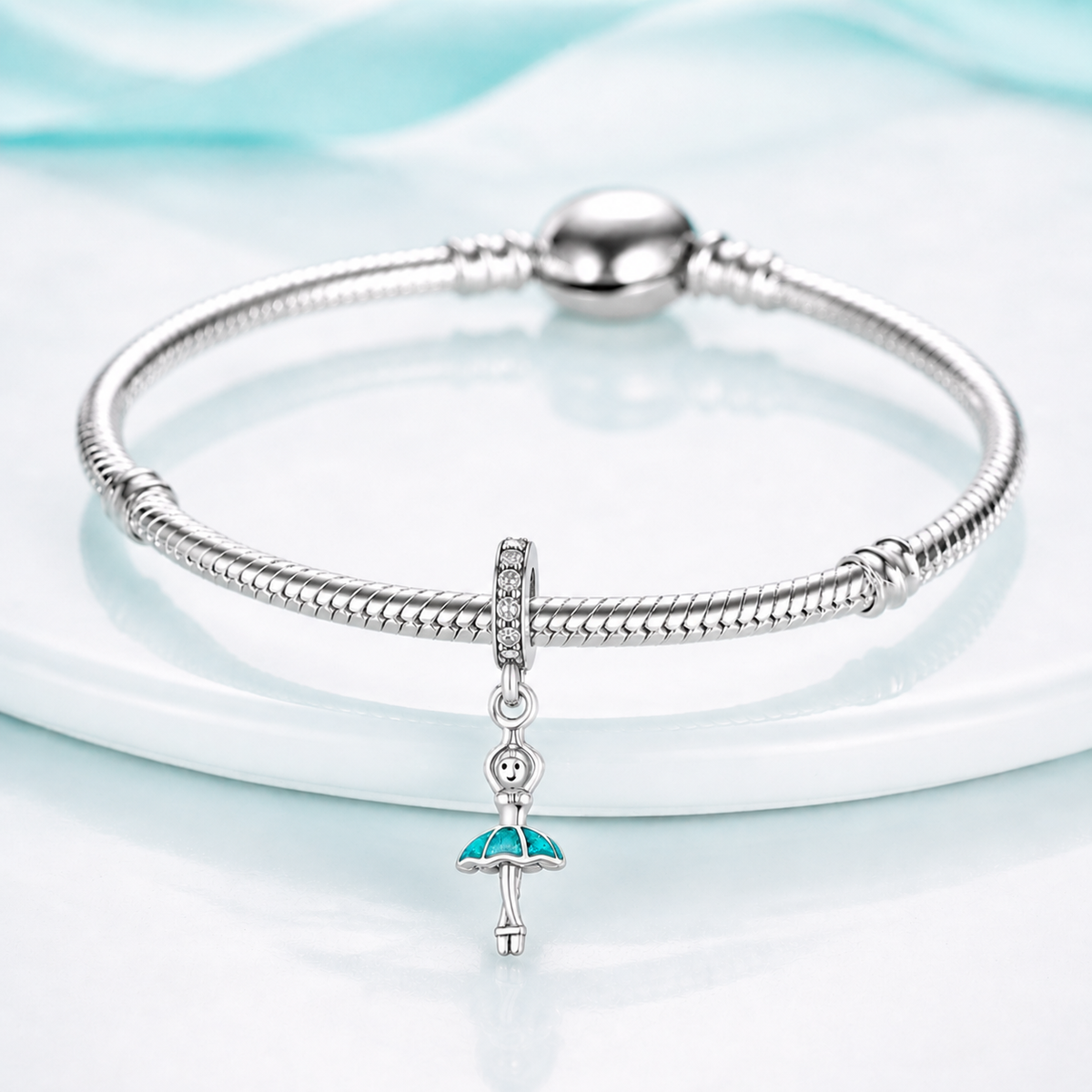 Maria Fonte Bead Charm Ballerina Danza in Argento 925 Compatibile con Collane e Bracciali Pandora