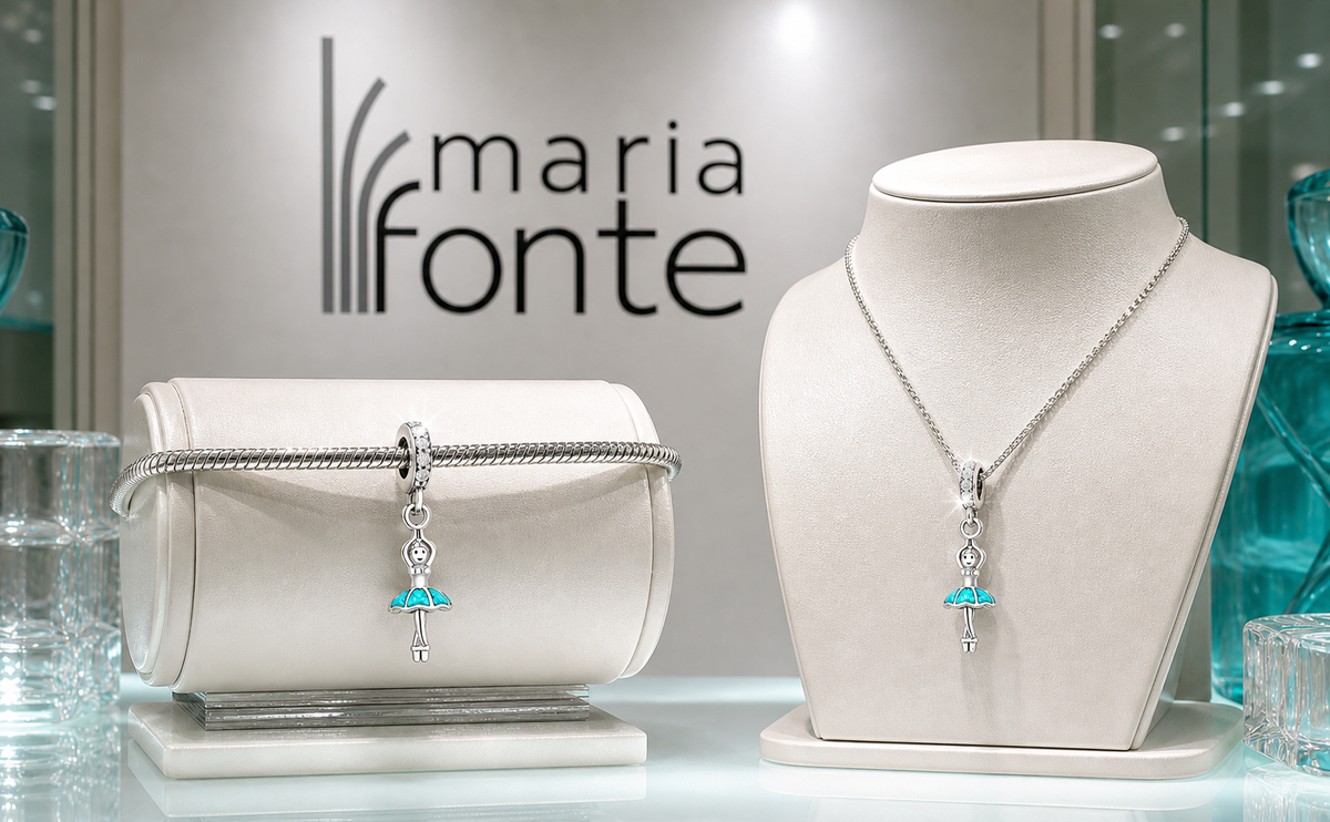 Maria Fonte Bead Charm Ballerina Danza in Argento 925 Compatibile con Collane e Bracciali Pandora