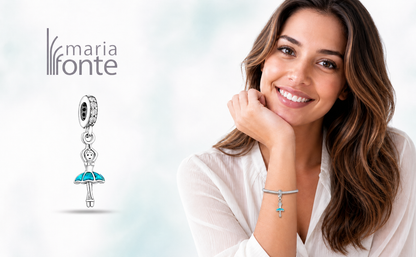 Maria Fonte Bead Charm Ballerina Danza in Argento 925 Compatibile con Collane e Bracciali Pandora