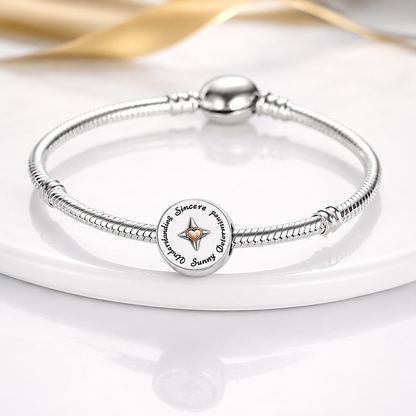 MariaFonte Bead Charm Bussola dell'Amicizia Compatibile con Collane e Bracciali