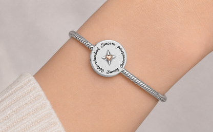 MariaFonte Bead Charm Bussola dell'Amicizia Compatibile con Collane e Bracciali
