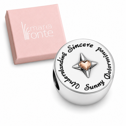 MariaFonte Bead Charm Bussola dell'Amicizia Compatibile con Collane e Bracciali