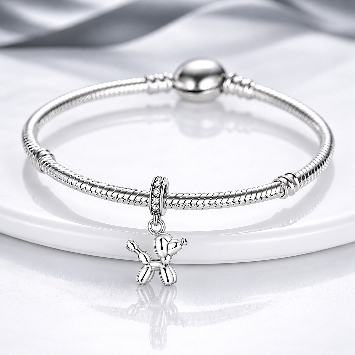Maria Fonte Charm Ciondolo Cane Balloon in Argento Compatibile con Collane e Bracciali Pandora