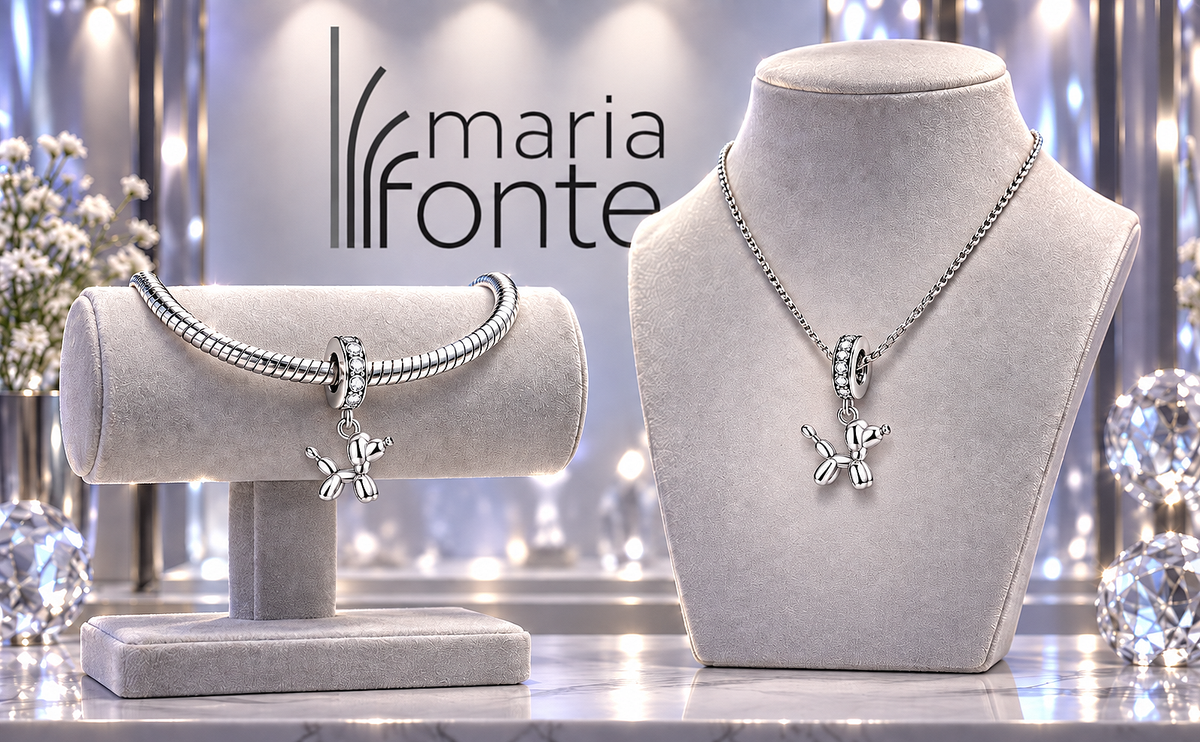 Maria Fonte Charm Ciondolo Cane Balloon in Argento Compatibile con Collane e Bracciali Pandora