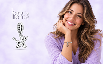 Maria Fonte Charm Ciondolo Cane Balloon in Argento Compatibile con Collane e Bracciali Pandora