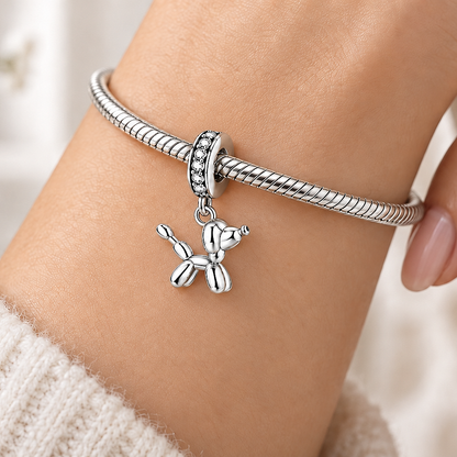 Maria Fonte Charm Ciondolo Cane Balloon in Argento Compatibile con Collane e Bracciali Pandora