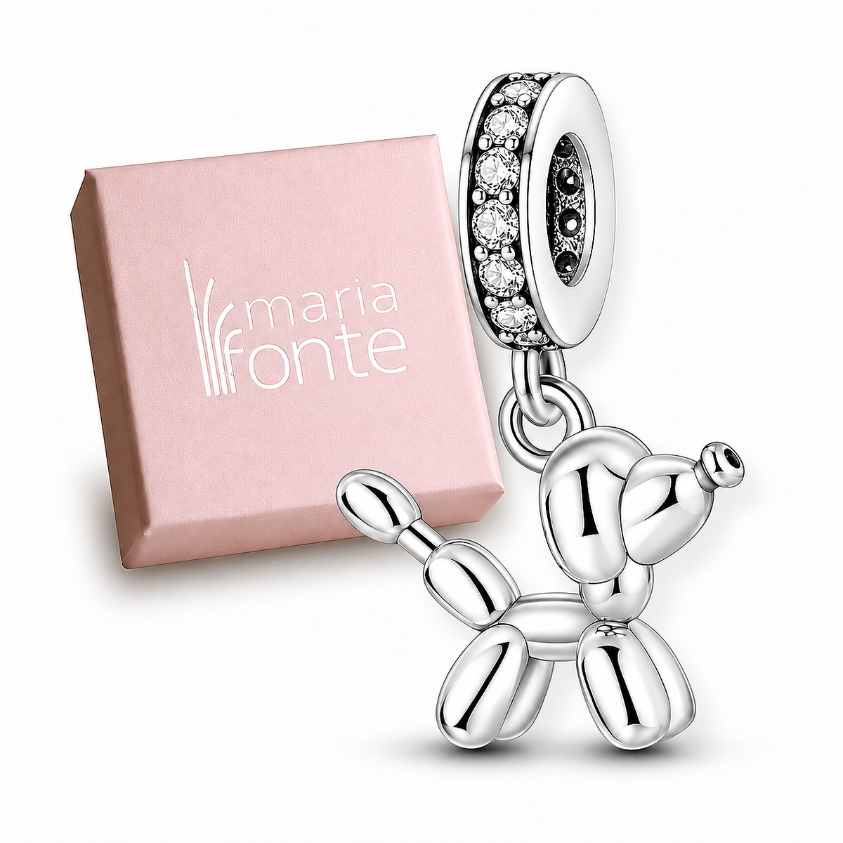 Maria Fonte Charm Ciondolo Cane Balloon in Argento Compatibile con Collane e Bracciali Pandora