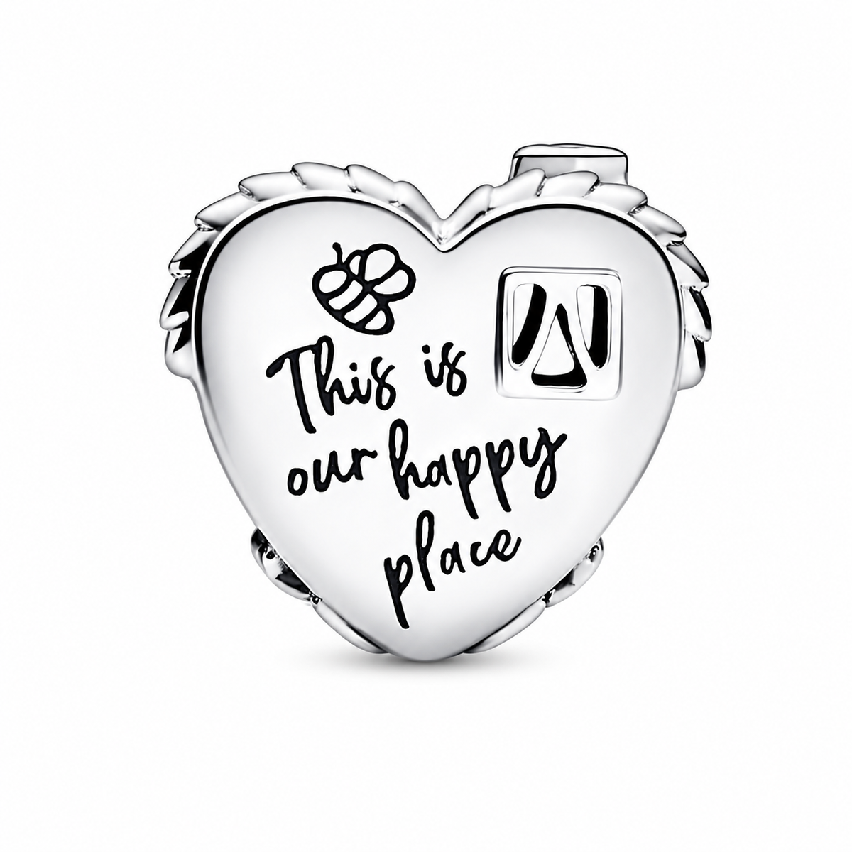 Maria Fonte Bead Charm Casetta Cuore Happy Place Home Famiglia Argento 925 Compatibile con Collane e Bracciali Pandora