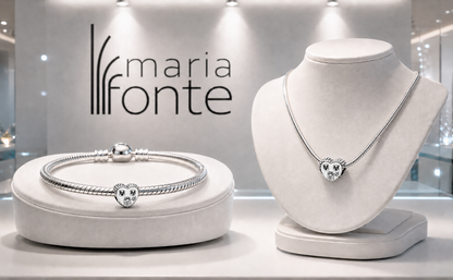 Maria Fonte Bead Charm Casetta Cuore Happy Place Home Famiglia Argento 925 Compatibile con Collane e Bracciali Pandora