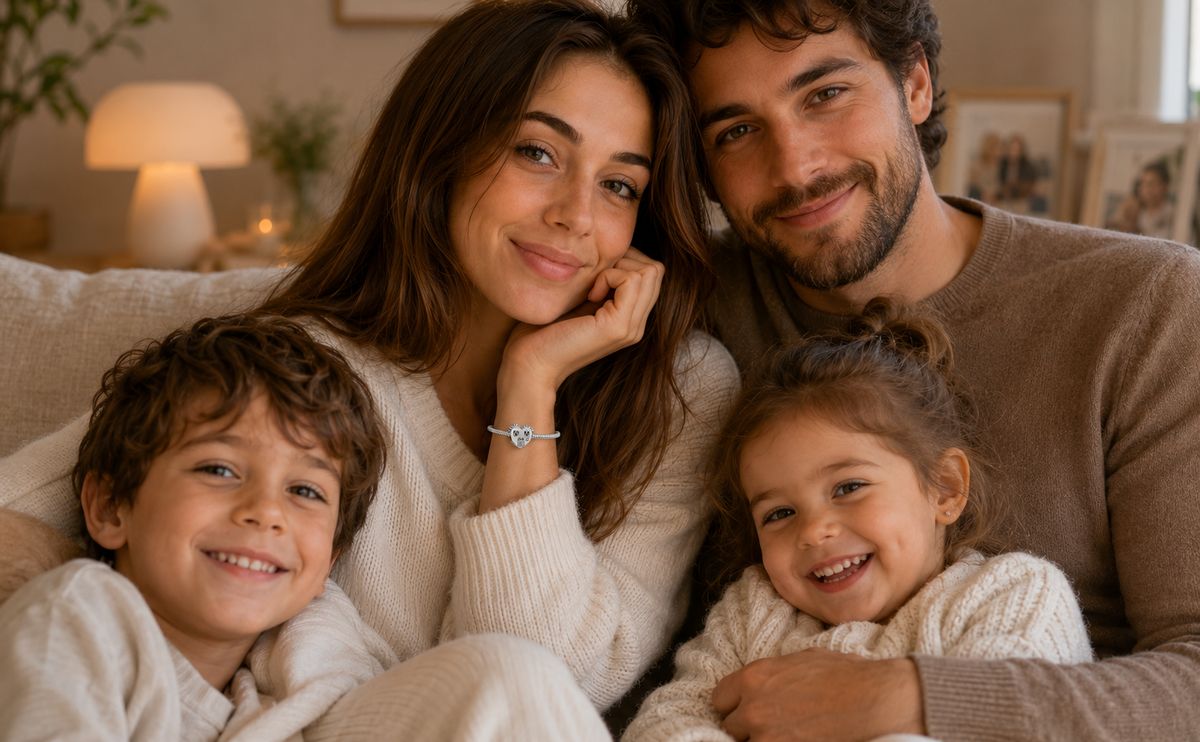 Maria Fonte Bead Charm Casetta Cuore Happy Place Home Famiglia Argento 925 Compatibile con Collane e Bracciali Pandora
