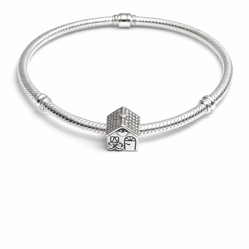 MariaFonte Bead Charm Casetta in Argento 925 Compatibile con Collane e Bracciali Pandora