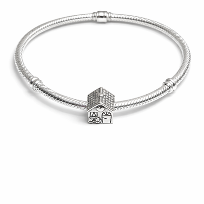 MariaFonte Bead Charm Casetta in Argento 925 Compatibile con Collane e Bracciali Pandora