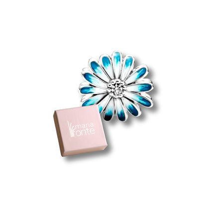 Maria Fonte Bead Charm Ciondolo Margherita in Argento 925 Compatibile con Collane e Bracciali Pandora. Colore Rosa e Blu.