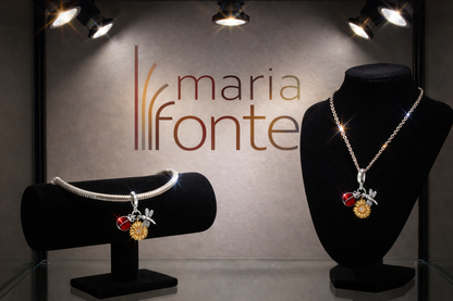 MariaFonte Charm Ciondolo Pendente Portafortuna Coccinella Sole Libellula Argento 925 Compatibile con Collane e Bracciali Pandora